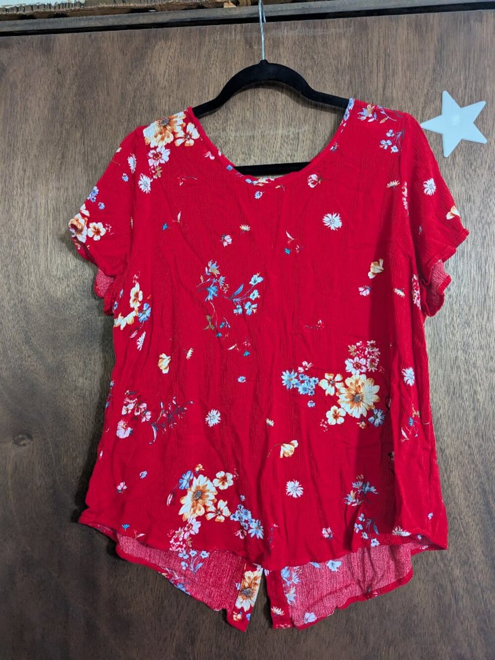 Torrid Floral Faux Button Back Blouse